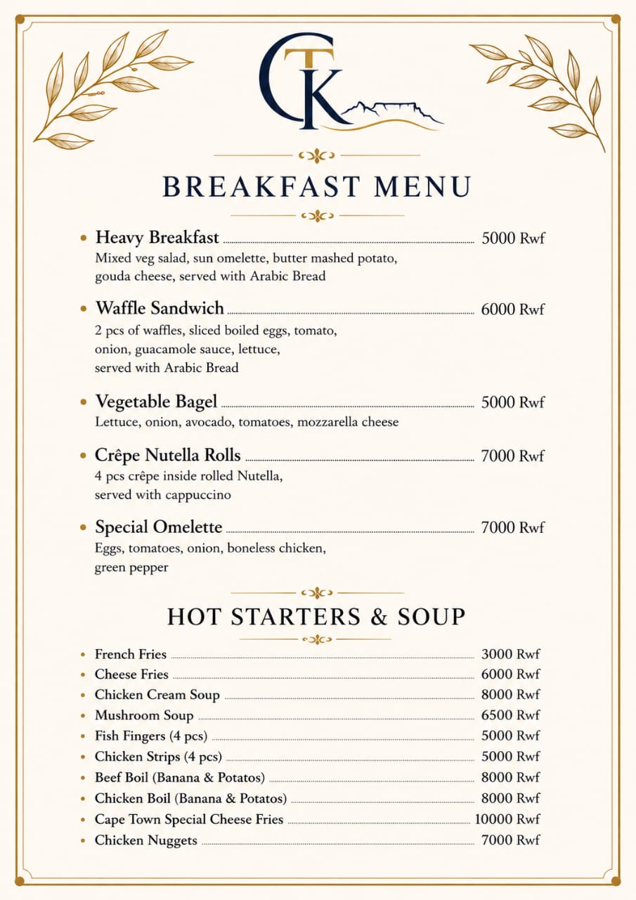 Restaurant Menu 1